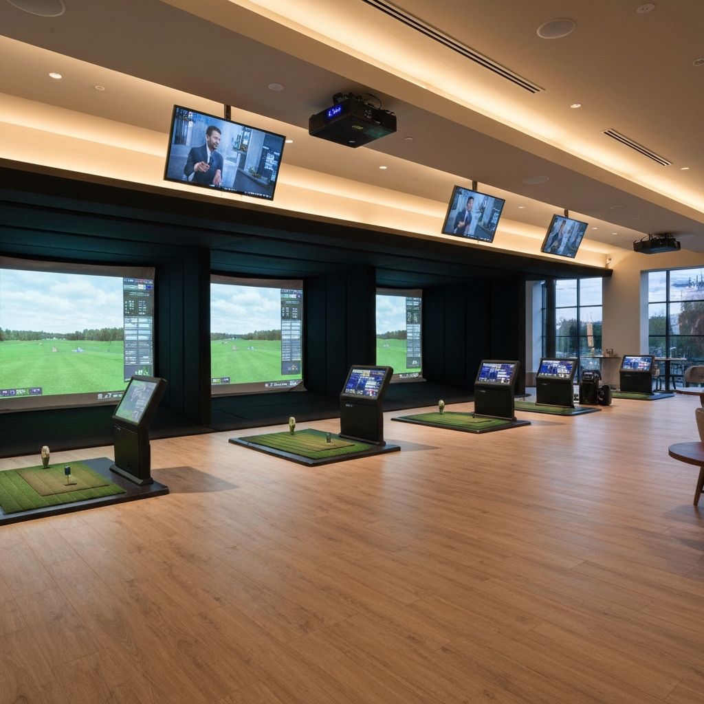 Commercial golf simulator installation
